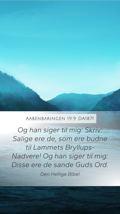 Aabenbaringen 19:9 DA1871 Bible Verse Image