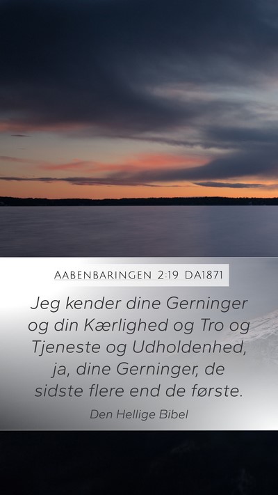 Aabenbaringen 2:19 DA1871 Bible Verse Image