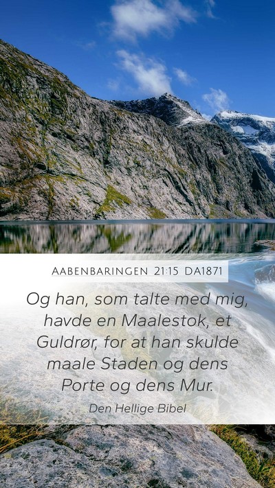 Aabenbaringen 21:15 DA1871 Bible Verse Image