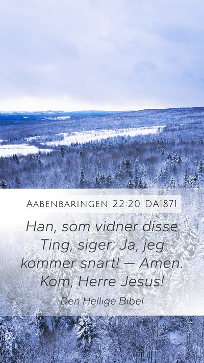 Aabenbaringen 22:20 DA1871 Bible Verse Image