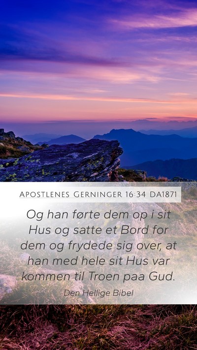 Apostlenes Gerninger 16:34 DA1871 Bible Verse Image