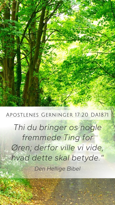 Apostlenes Gerninger 17:20 DA1871 Bible Verse Image