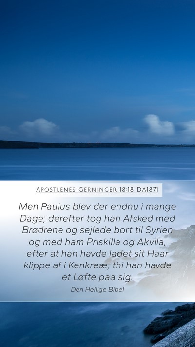 Apostlenes Gerninger 18:18 DA1871 Bible Verse Image