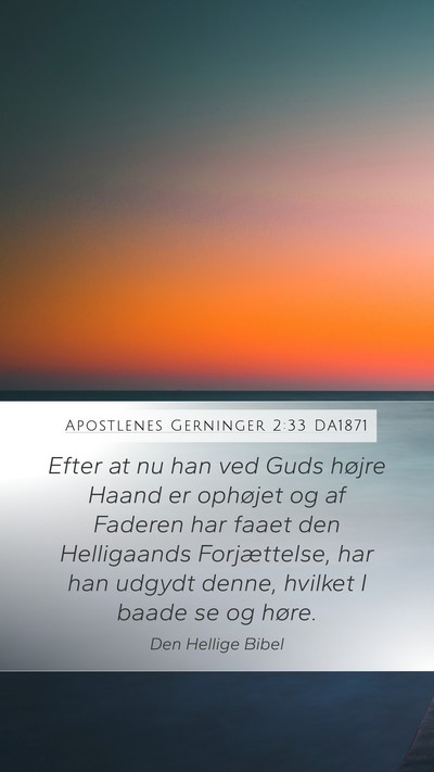 Apostlenes Gerninger 2:33 DA1871 Bible Verse Image