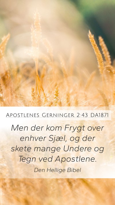 Apostlenes Gerninger 2:43 DA1871 Bible Verse Image