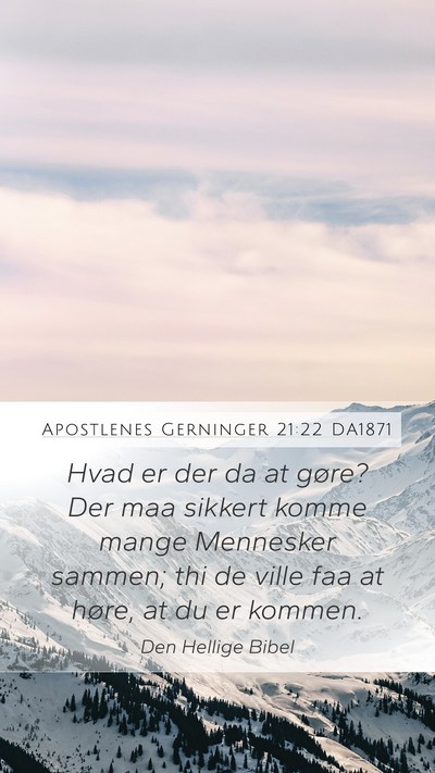Apostlenes Gerninger 21:22 DA1871 Bible Verse Image