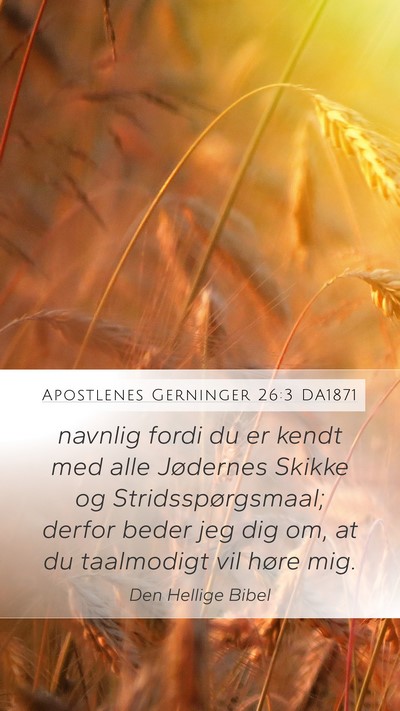 Apostlenes Gerninger 26:3 DA1871 Bible Verse Image