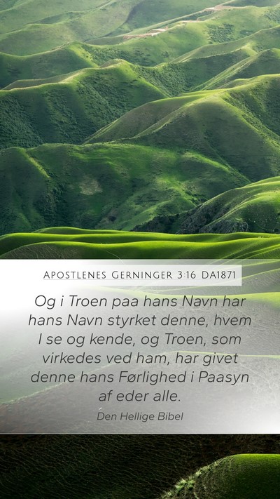 Apostlenes Gerninger 3:16 DA1871 Bible Verse Image