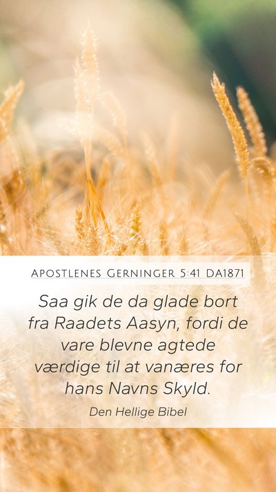 Apostlenes Gerninger 5:41 DA1871 Bible Verse Image