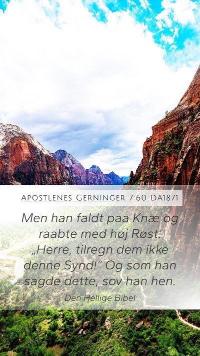 Apostlenes Gerninger 7:60 DA1871 Bible Verse Image