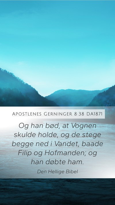 Apostlenes Gerninger 8:38 DA1871 Mobile Phone Wallpaper - Og han bød, at Vognen skulde holde, og de stege - Mobile Bible Verse Wallpaper