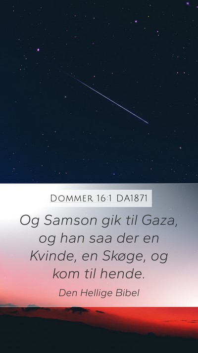 Dommer 16:1 DA1871 Bible Verse Image