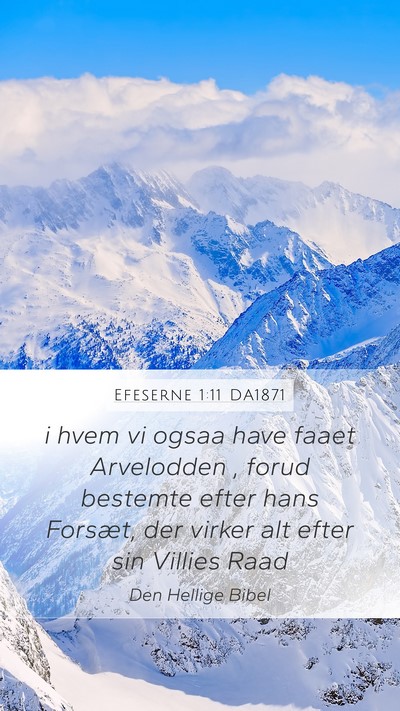 Efeserne 1:11 DA1871 Bible Verse Image