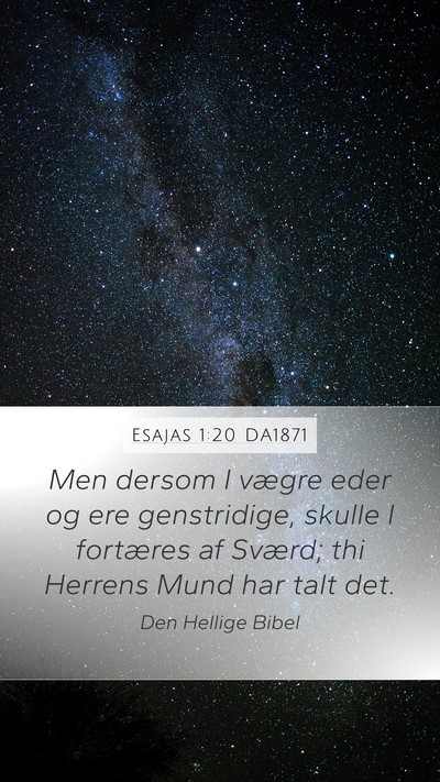 Esajas 1:20 DA1871 Bible Verse Image