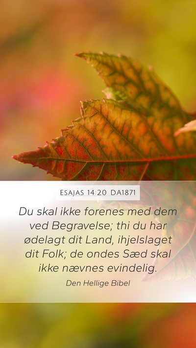 Esajas 14:20 DA1871 Bible Verse Image
