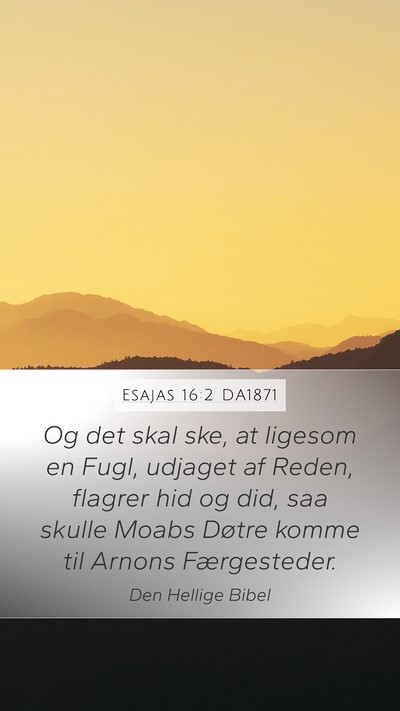 Esajas 16:2 DA1871 Bible Verse Image