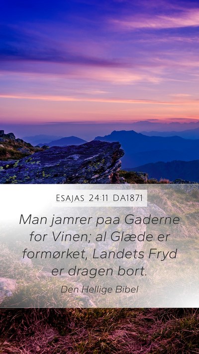 Esajas 24:11 DA1871 Bible Verse Image