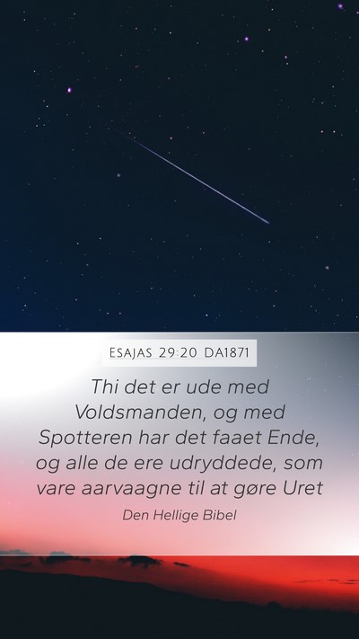 Esajas 29:20 DA1871 Bible Verse Image