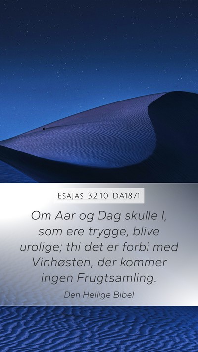 Esajas 32:10 DA1871 Bible Verse Image
