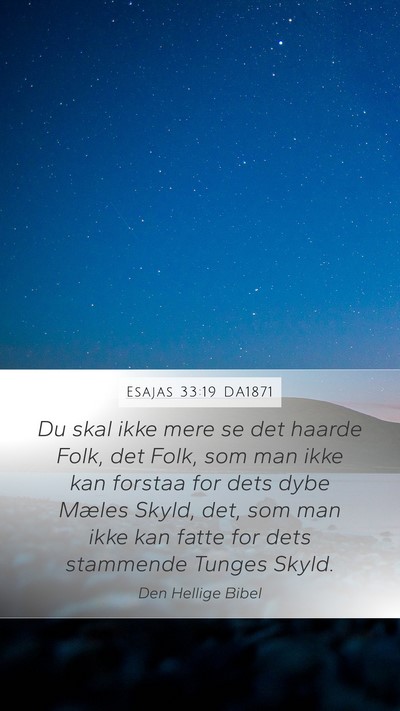 Esajas 33:19 DA1871 Bible Verse Image