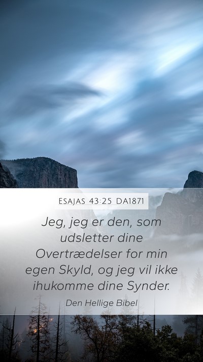 Esajas 43:25 DA1871 Bible Verse Image