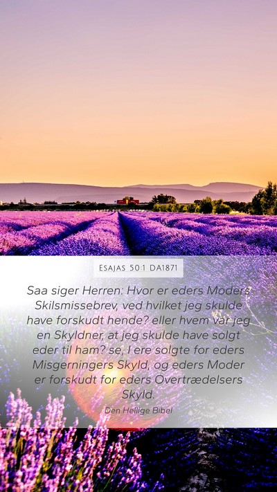 Esajas 50:1 DA1871 Bible Verse Image