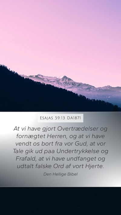 Esajas 59:13 DA1871 Bible Verse Image