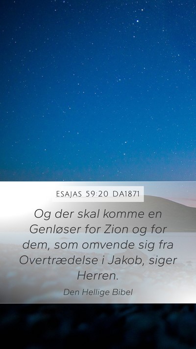 Esajas 59:20 DA1871 Bible Verse Image