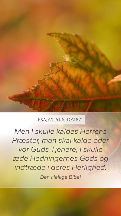 Esajas 61:6 DA1871 Mobile Phone Wallpaper - Men I skulle kaldes Herrens Præster, man skal - Mobile Bible Verse Wallpaper