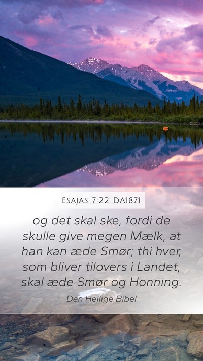 Esajas 7:22 DA1871 Bible Verse Image