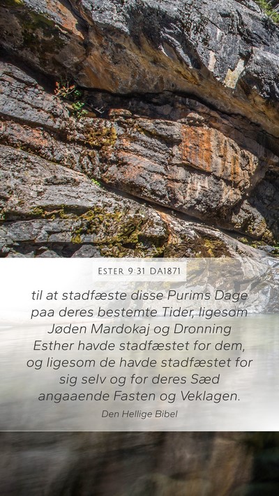 Ester 9:31 DA1871 Mobile Phone Wallpaper - til at stadfæste disse Purims Dage paa deres - Mobile Bible Verse Wallpaper