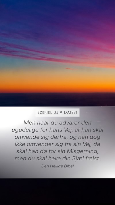 Ezekiel 33:9 DA1871 Bible Verse Image