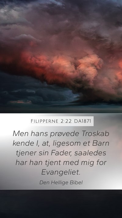 Filipperne 2:22 DA1871 Bible Verse Image