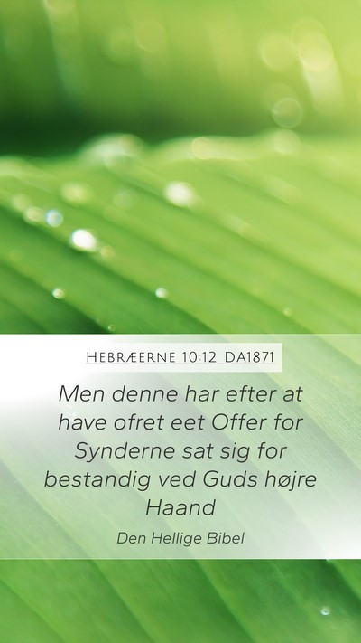 Hebræerne 10:12 DA1871 Bible Verse Image
