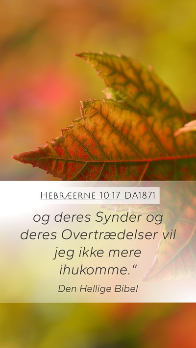 Hebræerne 10:17 DA1871 Bible Verse Image