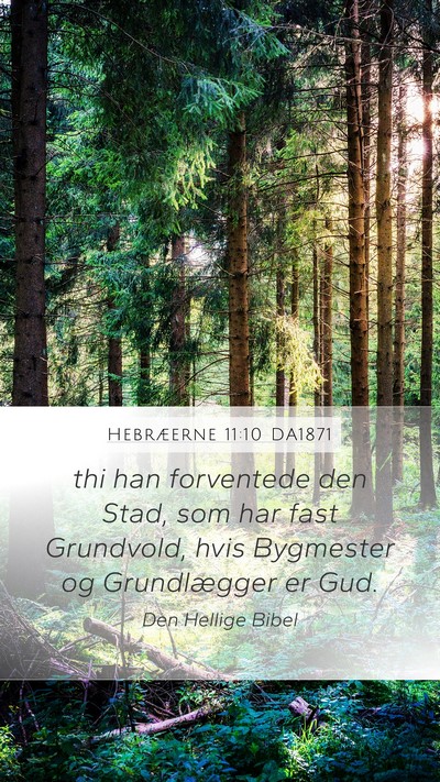Hebræerne 11:10 DA1871 Bible Verse Image