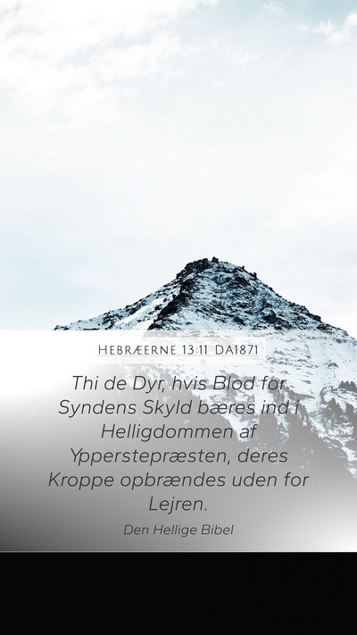 Hebræerne 13:11 DA1871 Bible Verse Image