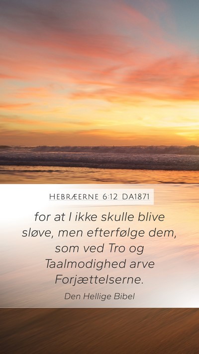 Hebræerne 6:12 DA1871 Bible Verse Image