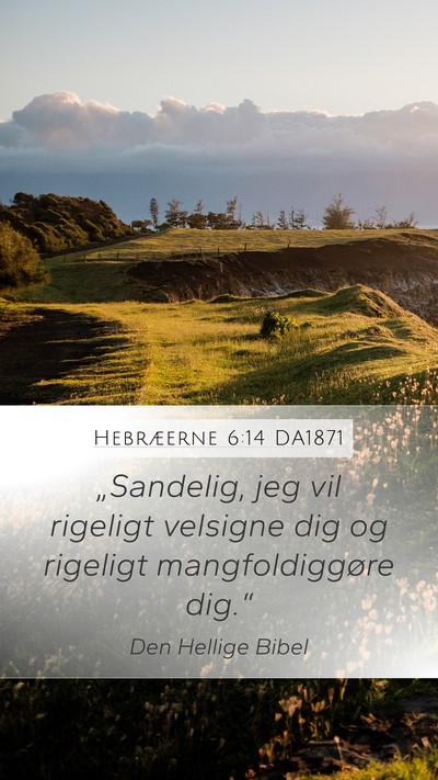 Hebræerne 6:14 DA1871 Mobile Phone Wallpaper - „Sandelig, jeg vil rigeligt velsigne dig og - Mobile Bible Verse Wallpaper