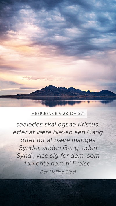 Hebræerne 9:28 DA1871 Bible Verse Image