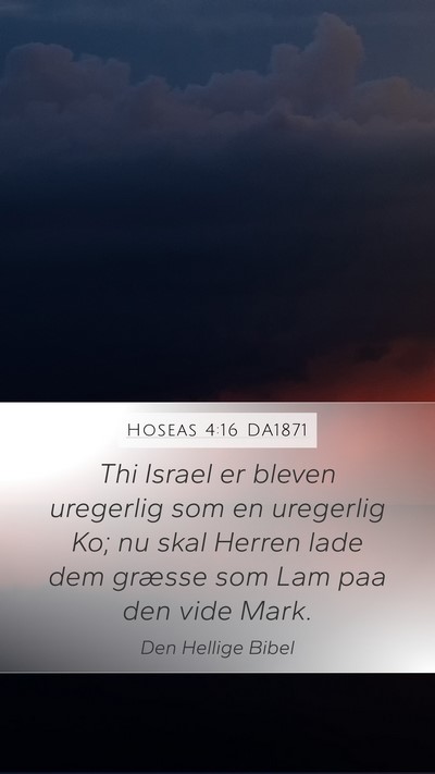 Hoseas 4:16 DA1871 Bible Verse Image