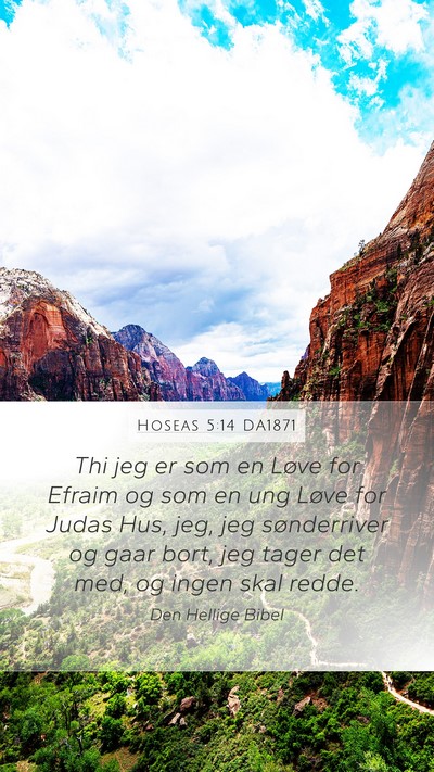 Hoseas 5:14 DA1871 Bible Verse Image