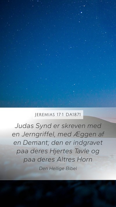 Jeremias 17:1 DA1871 Bible Verse Image