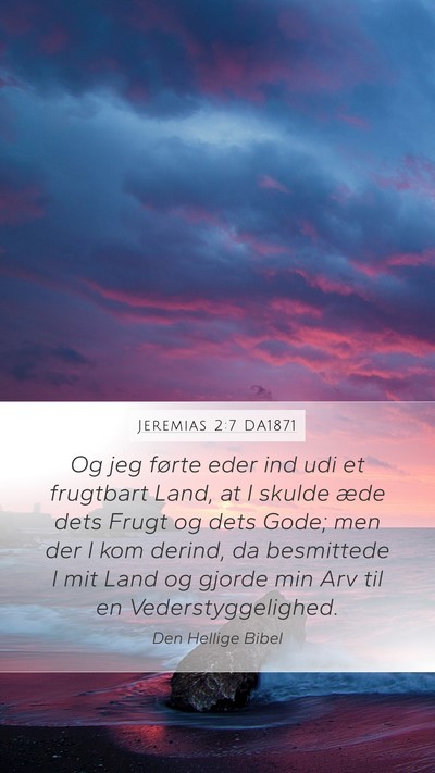 Jeremias 2:7 DA1871 Bible Verse Image