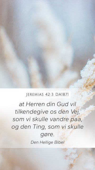Jeremias 42:3 DA1871 Mobile Phone Wallpaper - at Herren din Gud vil tilkendegive os den Vej, - Mobile Bible Verse Wallpaper