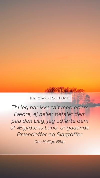 Jeremias 7:22 DA1871 Bible Verse Image
