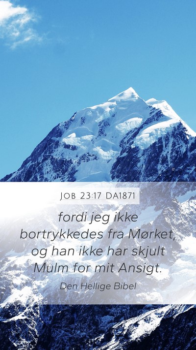 Job 23:17 DA1871 Mobile Phone Wallpaper - fordi jeg ikke bortrykkedes fra Mørket, og han - Mobile Bible Verse Wallpaper