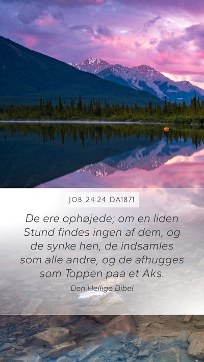 Job 24:24 DA1871 Mobile Phone Wallpaper - De ere ophøjede; om en liden Stund findes ingen - Mobile Bible Verse Wallpaper