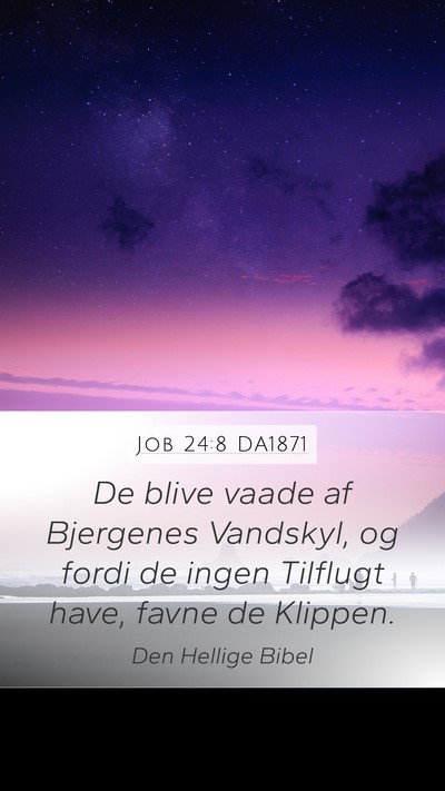 Job 24:8 DA1871 Mobile Phone Wallpaper - De blive vaade af Bjergenes Vandskyl, og fordi de - Mobile Bible Verse Wallpaper