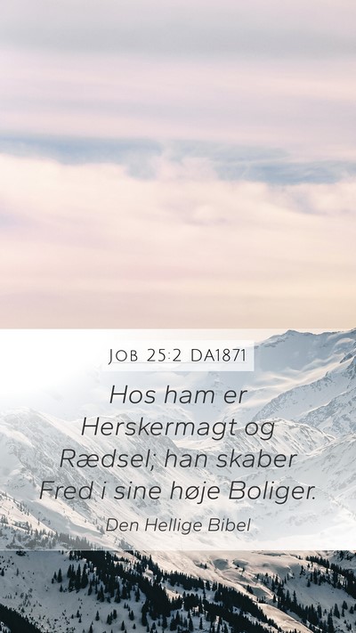 Job 25:2 DA1871 Mobile Phone Wallpaper - Hos ham er Herskermagt og Rædsel; han skaber - Mobile Bible Verse Wallpaper